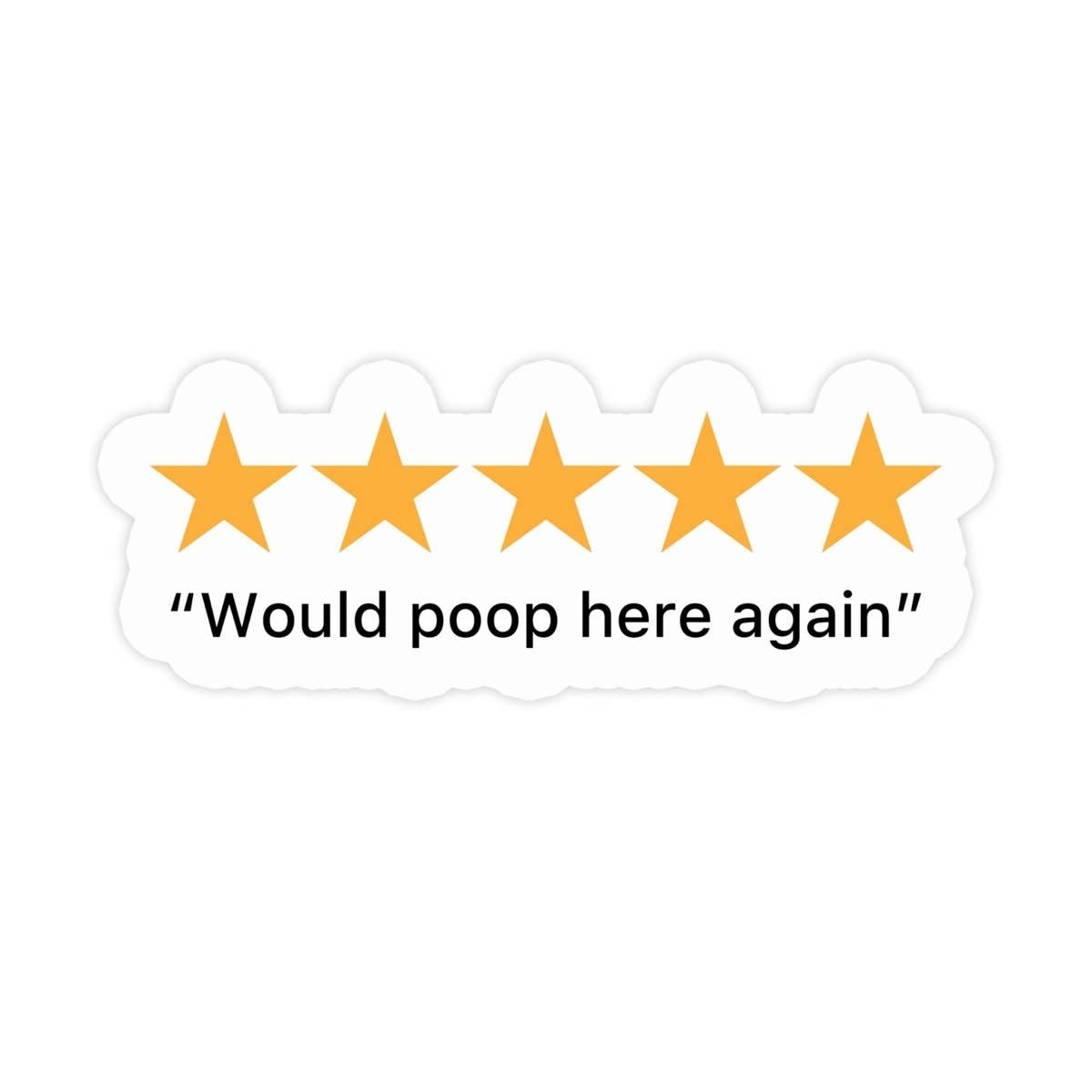 Vinyl Sticker; 5 Stars (Funny)