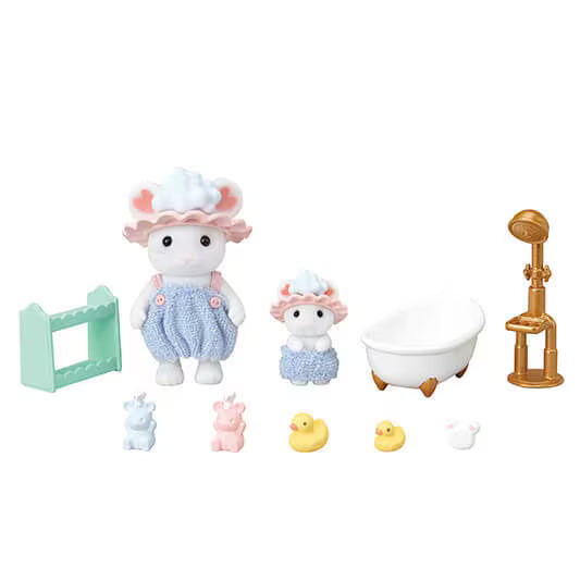 Calico Critters; Bath Time Bubble Siblings Set