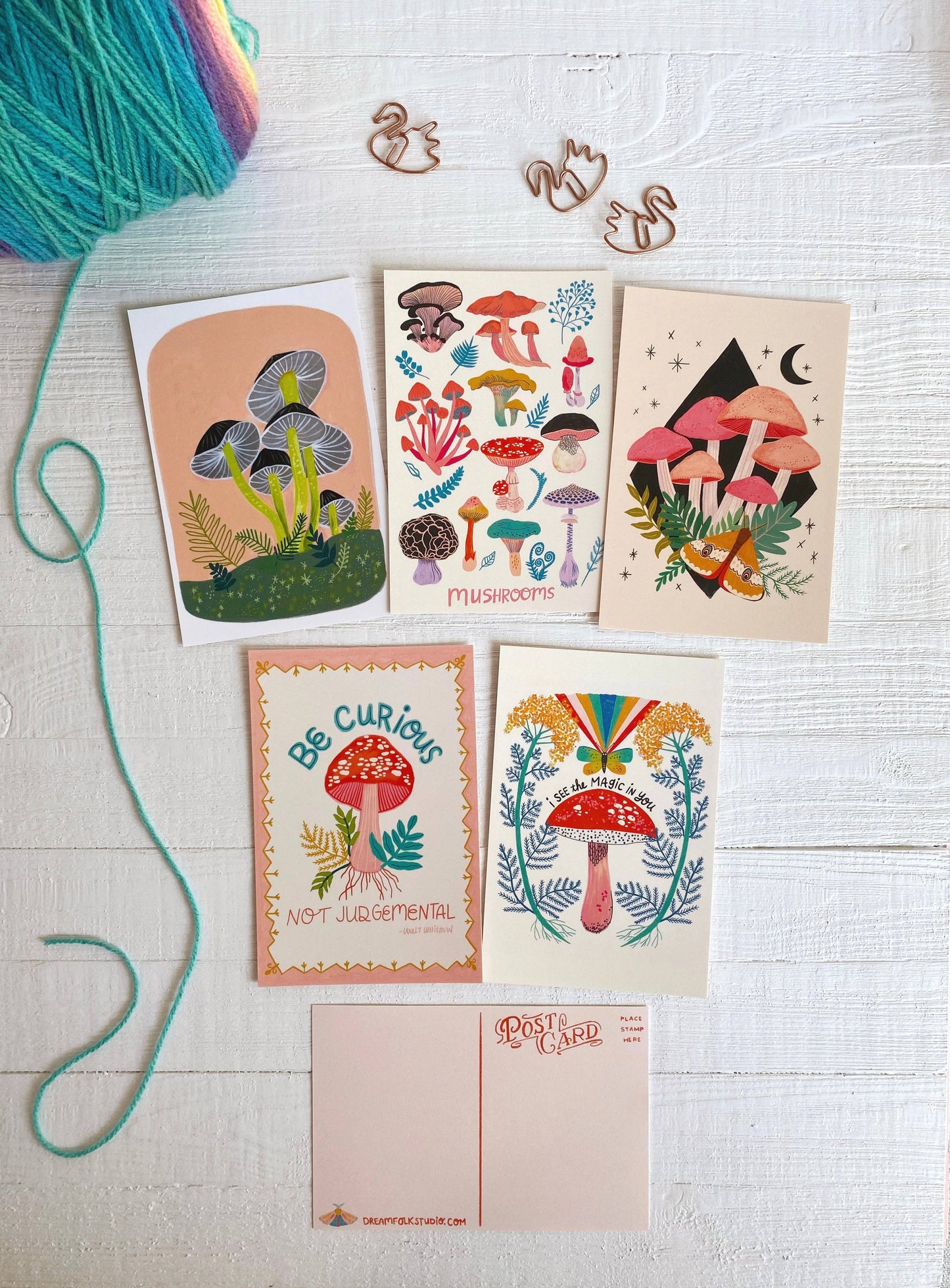 Postcard Set; Mushrooms (10 postcards) By Dream Folk Studio