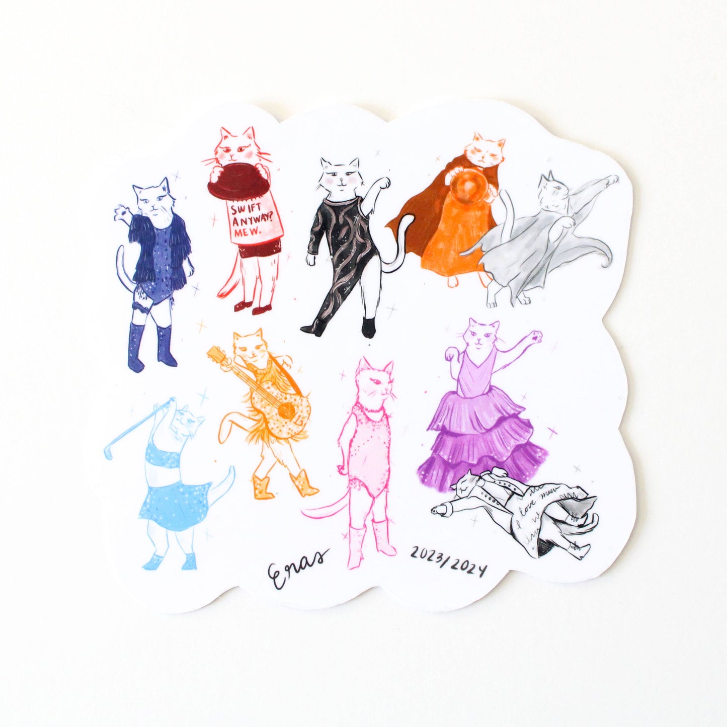 Vinyl Sticker; Eras Cats