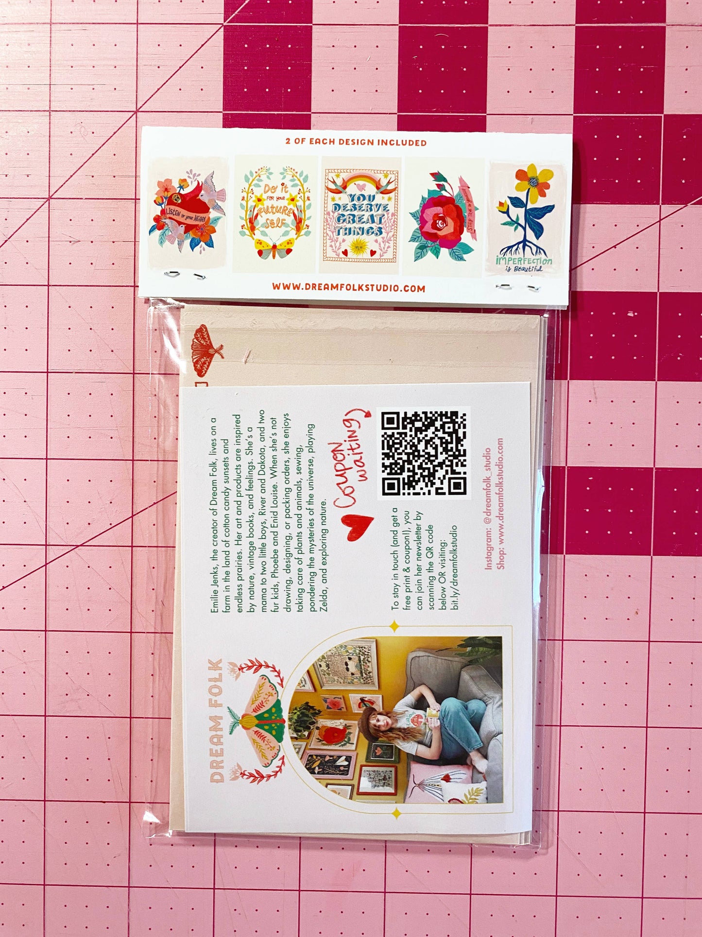 Postcard Set; Positive Affirmations (10 postcards) By Dream Folk Studio