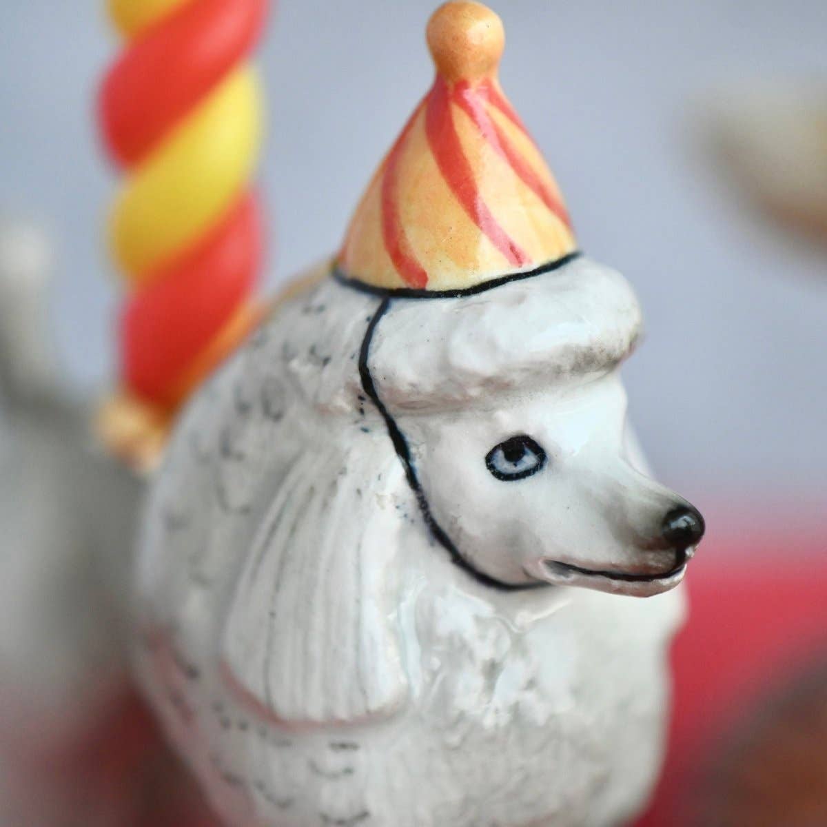 Camp Hollow Cake Topper; Poodle (Hand-Painted Porcelain)