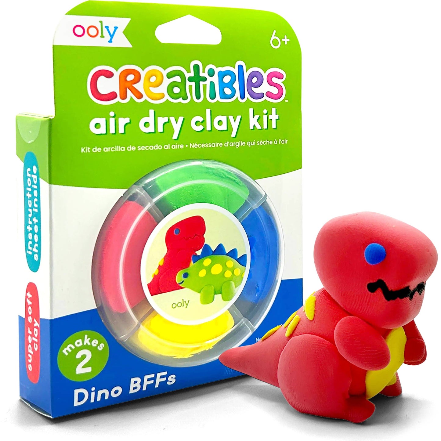 Ooly Creatibles D.I.Y. Air-Dry Clay Kit; Dino BFFs (Set of 4)