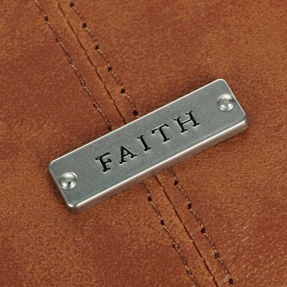 Bible Cover; Classic Brown Faith Badge