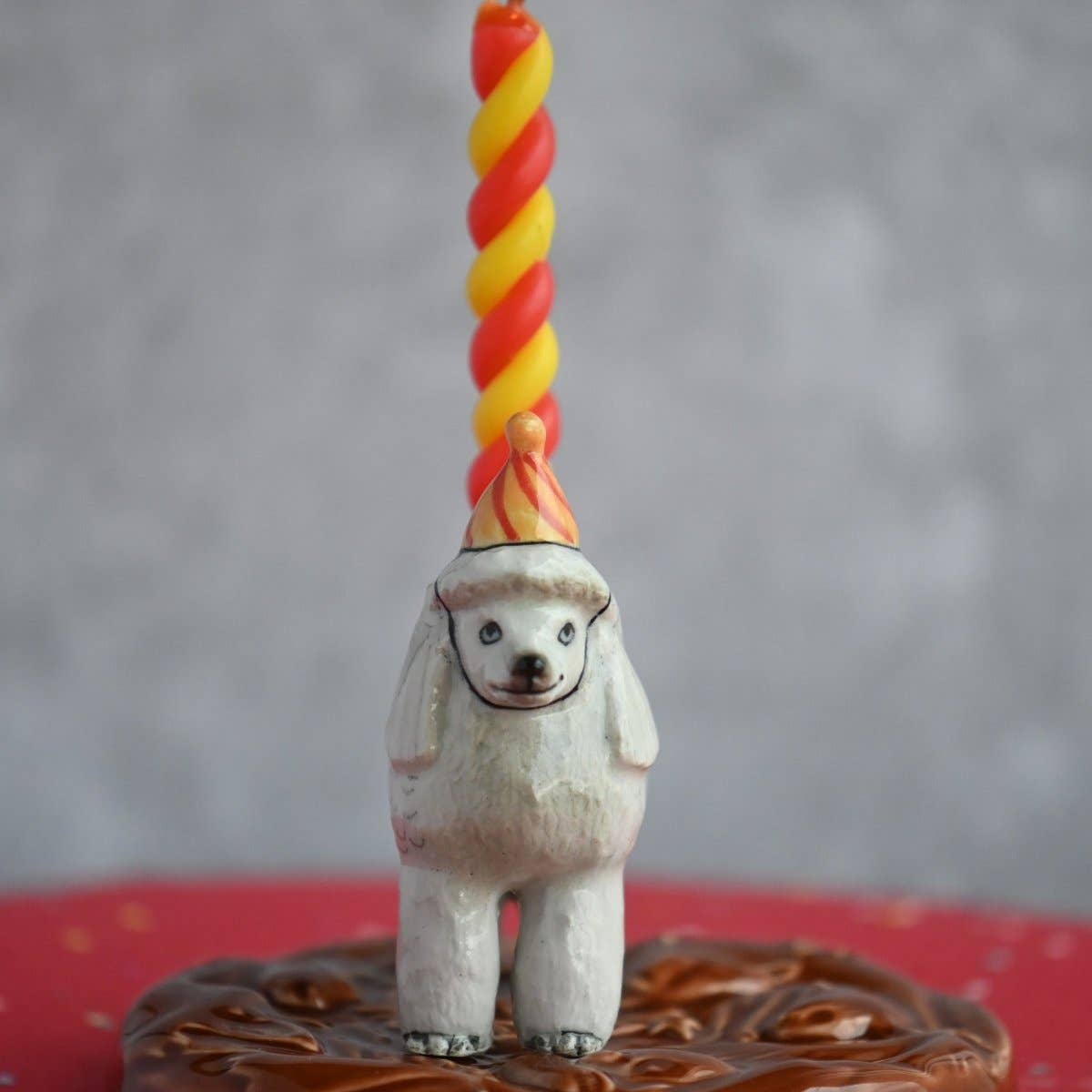 Camp Hollow Cake Topper; Poodle (Hand-Painted Porcelain)