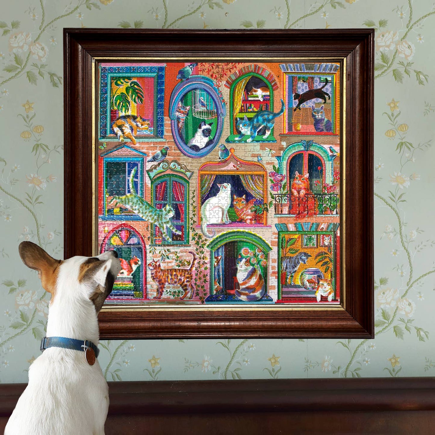 Eeboo 1000 Piece Square Puzzle; Cats in Windows