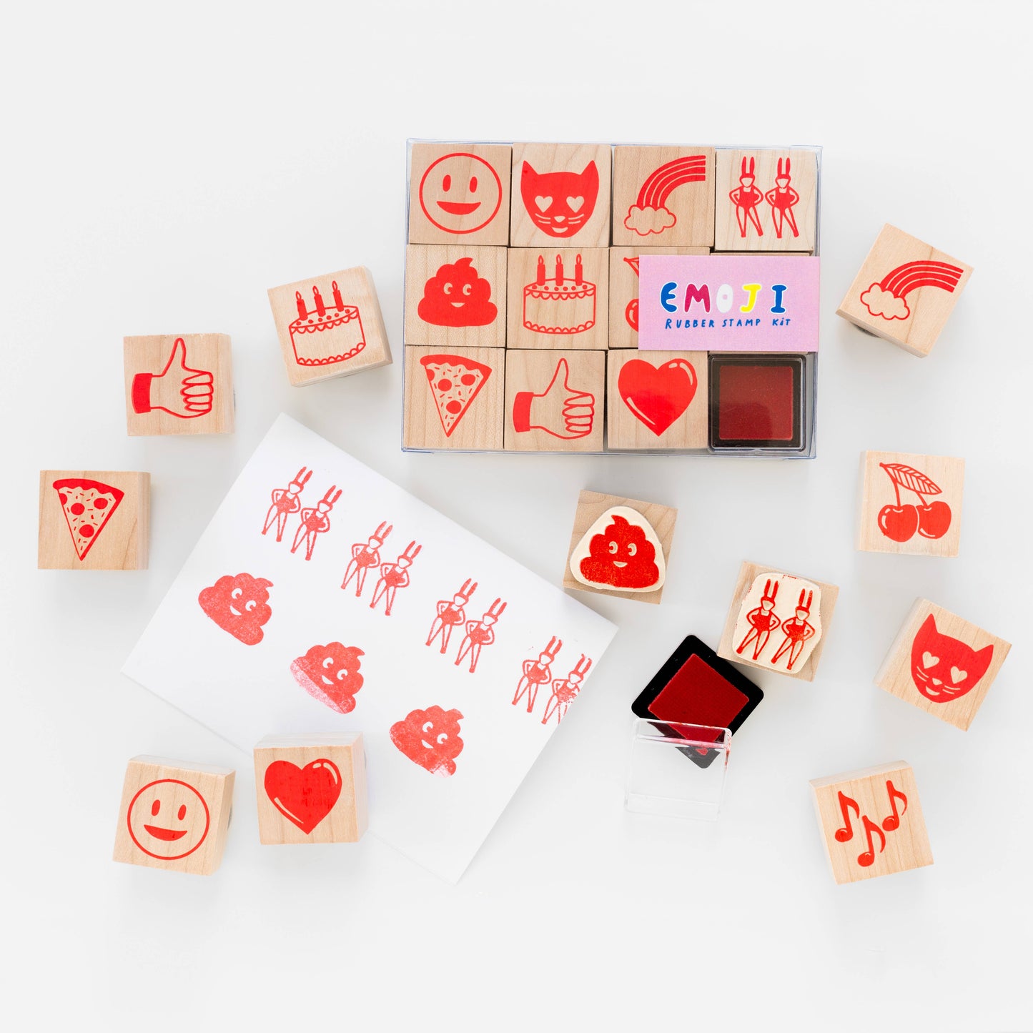 Stamp Kit; Emoji (Red Ink)