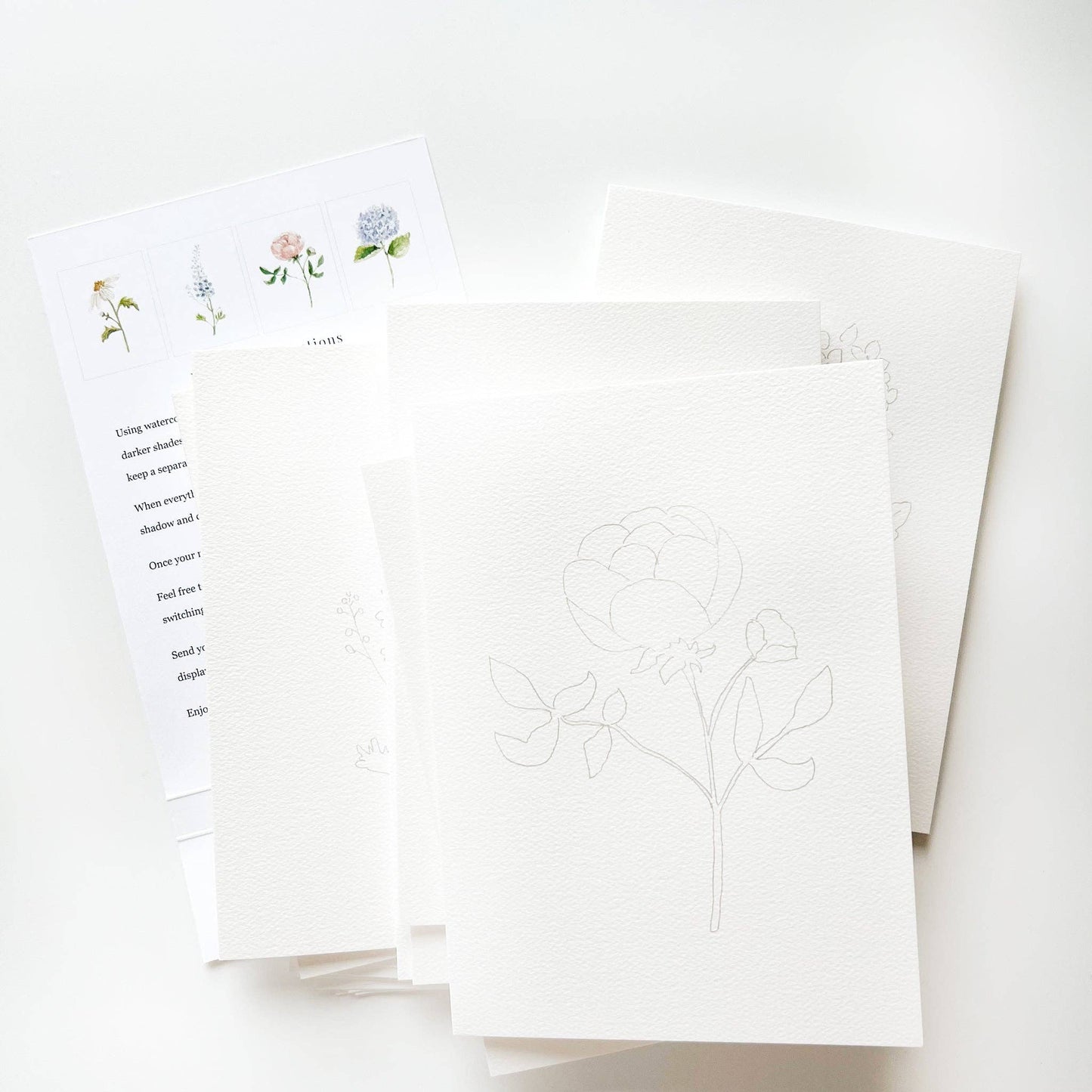 Paintable Notecard Set; Garden Flowers (Set of 8 Notecards & Envelopes)