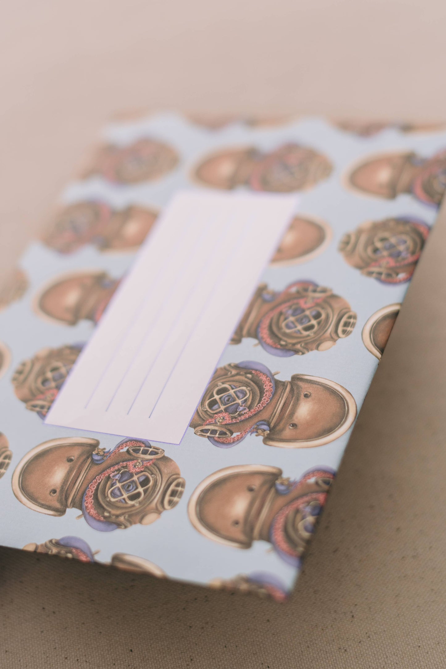 Boxed Stationery Set; Blue Octopus Diver (Set of 12 cards)