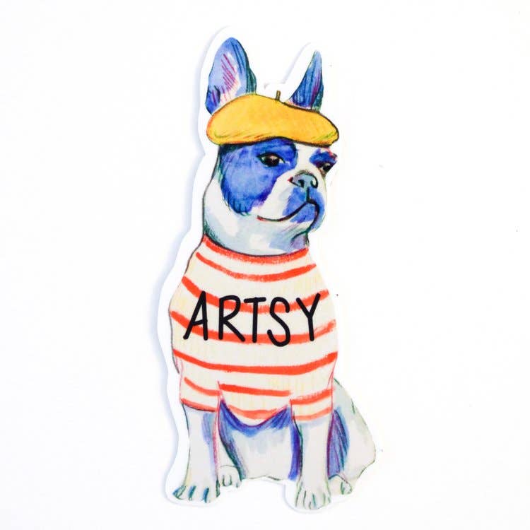Vinyl Sticker; Artsy Fartsy Boston Terrier