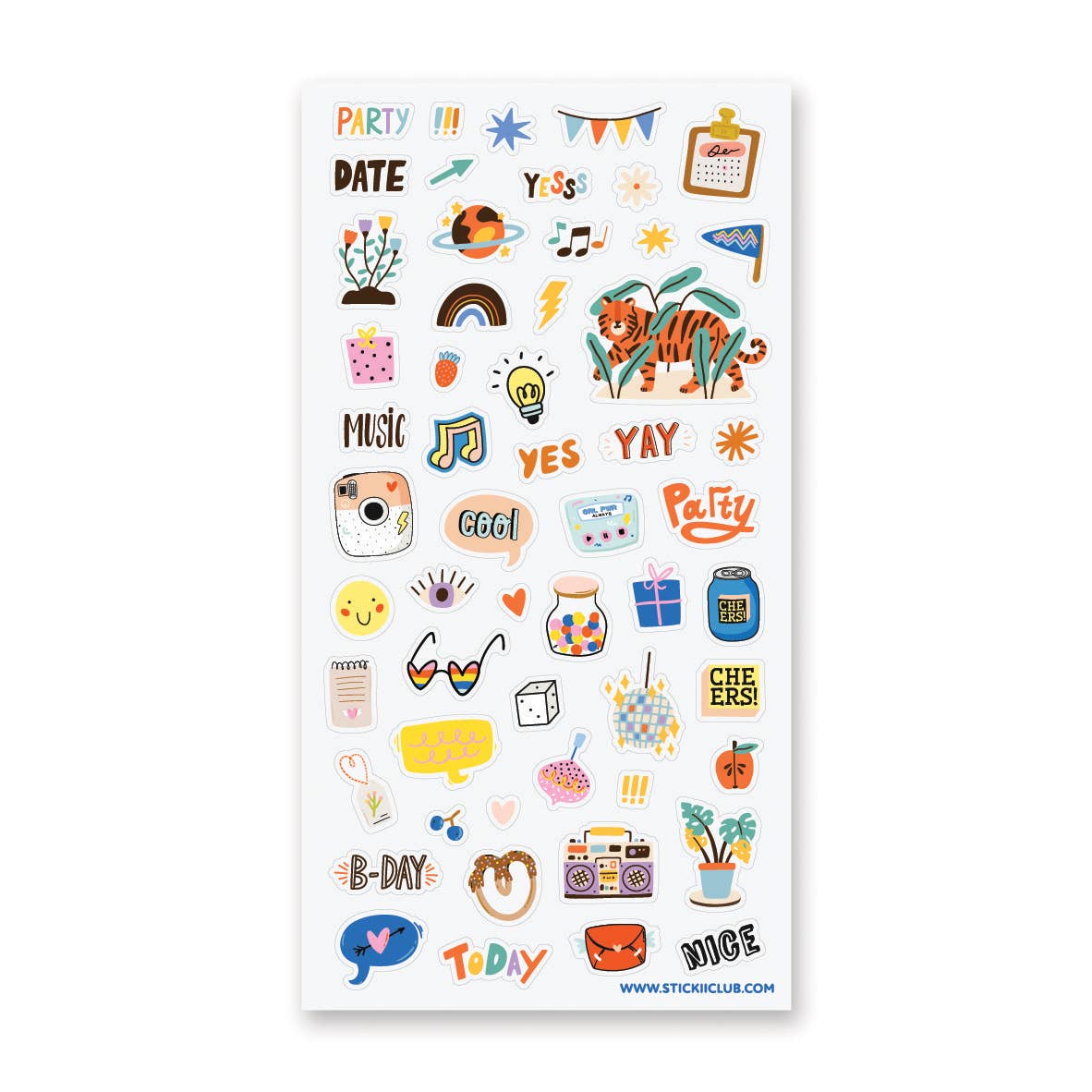 Stickii Sticker Sheet; Time to Party