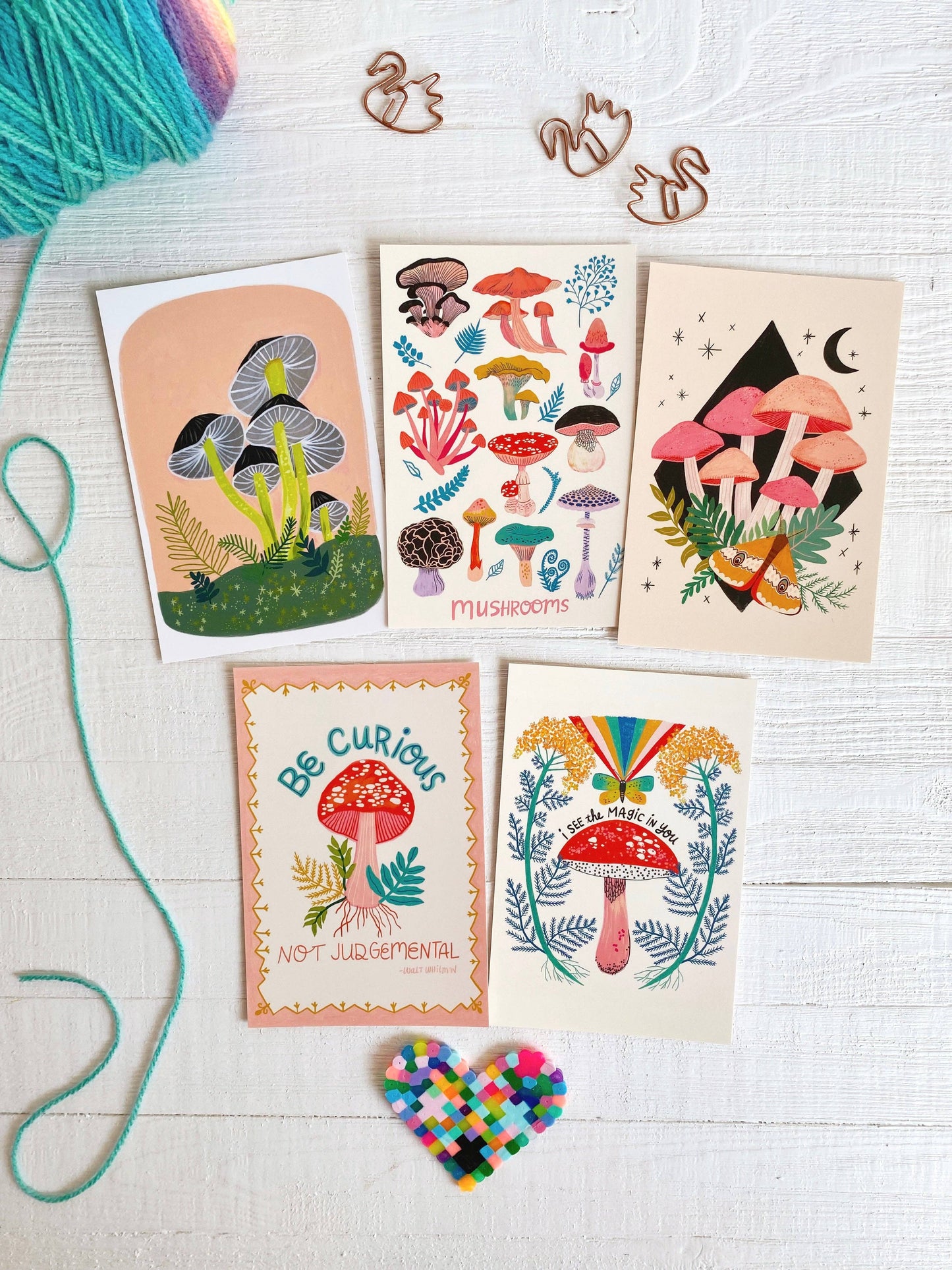 Postcard Set; Mushrooms (10 postcards) By Dream Folk Studio