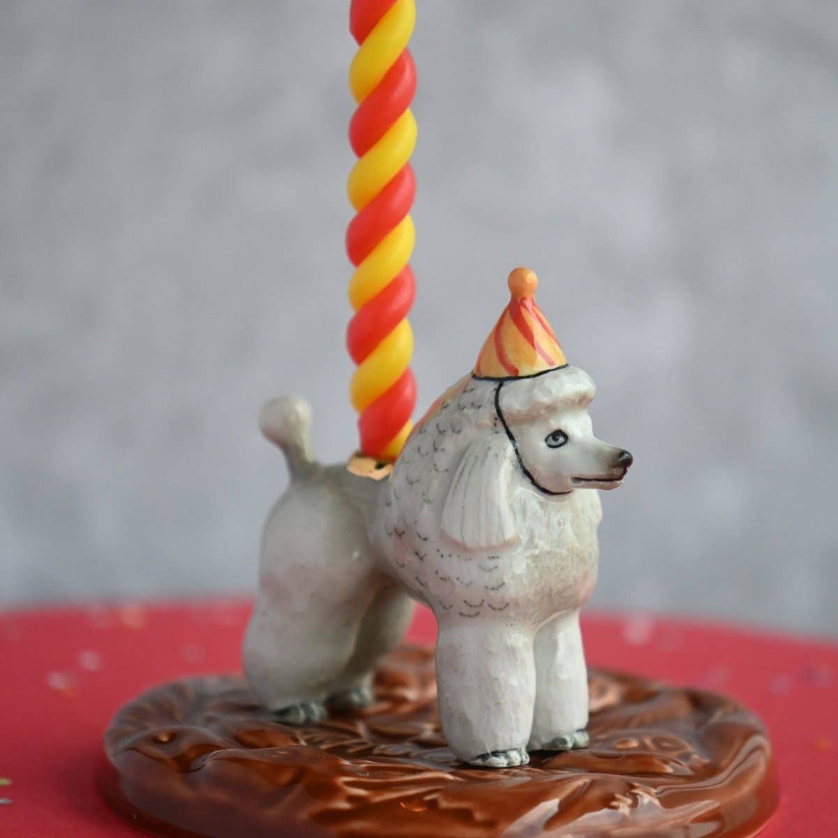 Camp Hollow Cake Topper; Poodle (Hand-Painted Porcelain)