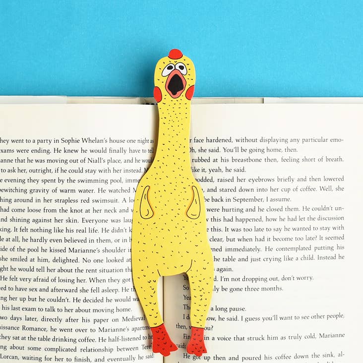 Bookmark; Rubber Chicken (Die Cut) By Humdrum Paper
