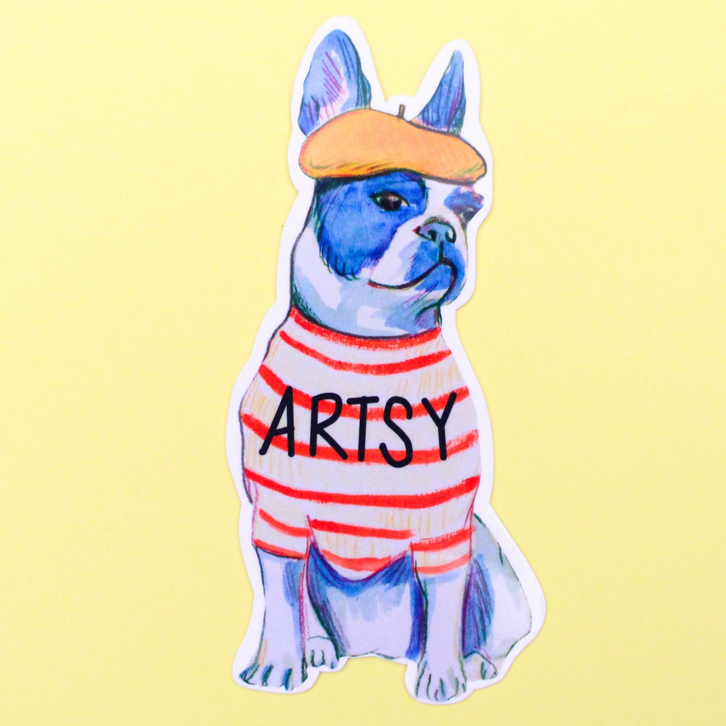 Vinyl Sticker; Artsy Fartsy Boston Terrier