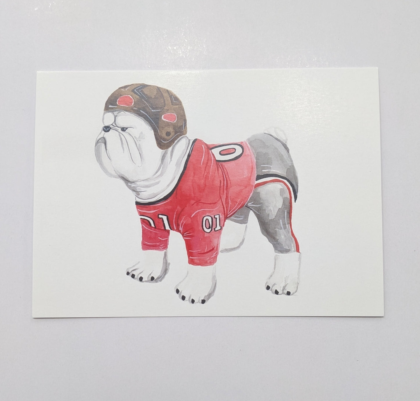 Art Print; Football Bulldog (5x7") - Made By Shellie