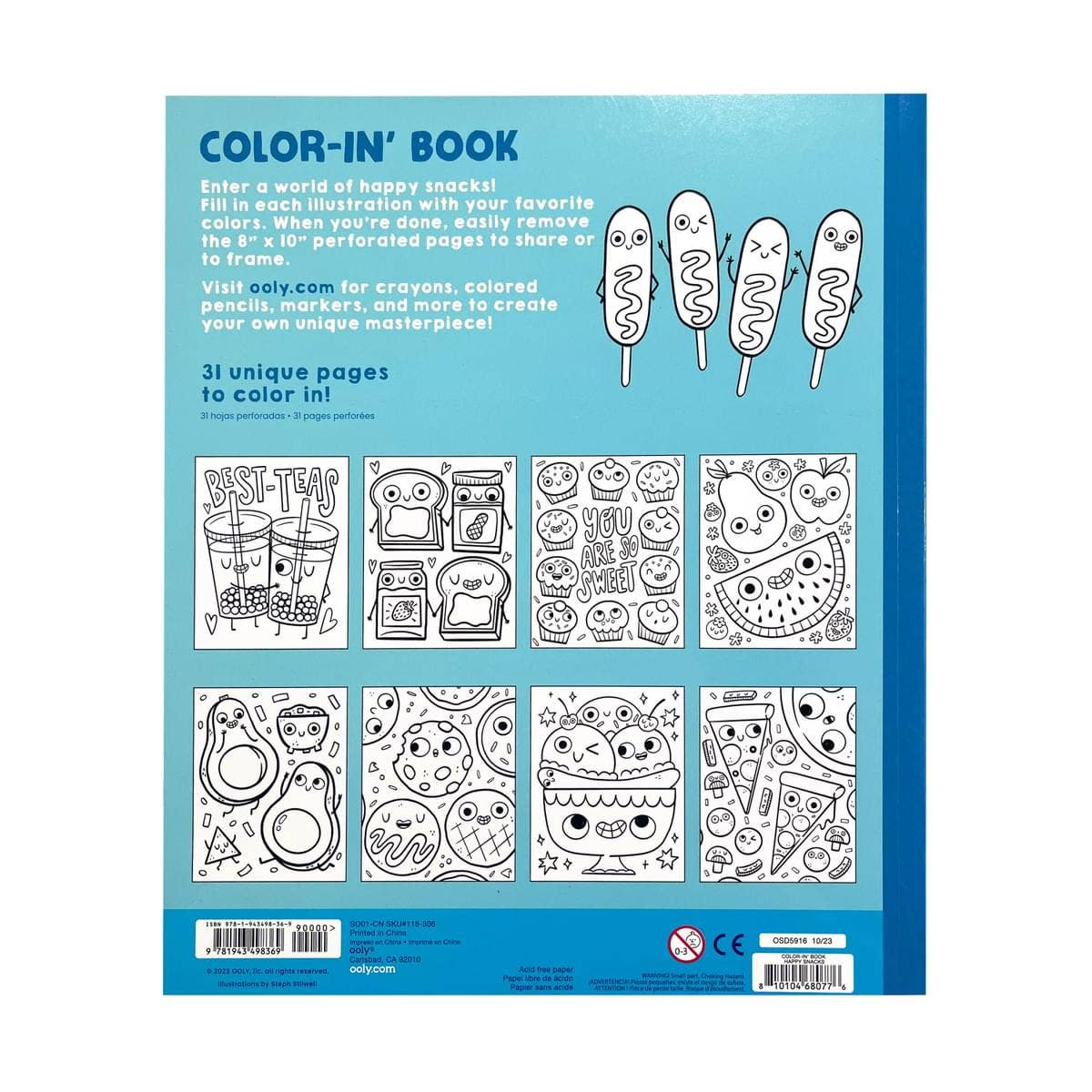 Ooly Color-in' Book: Happy Snacks