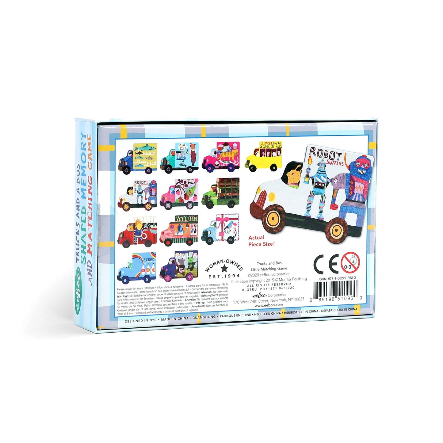 Eeboo Little Matching Game; Trucks and a Bus