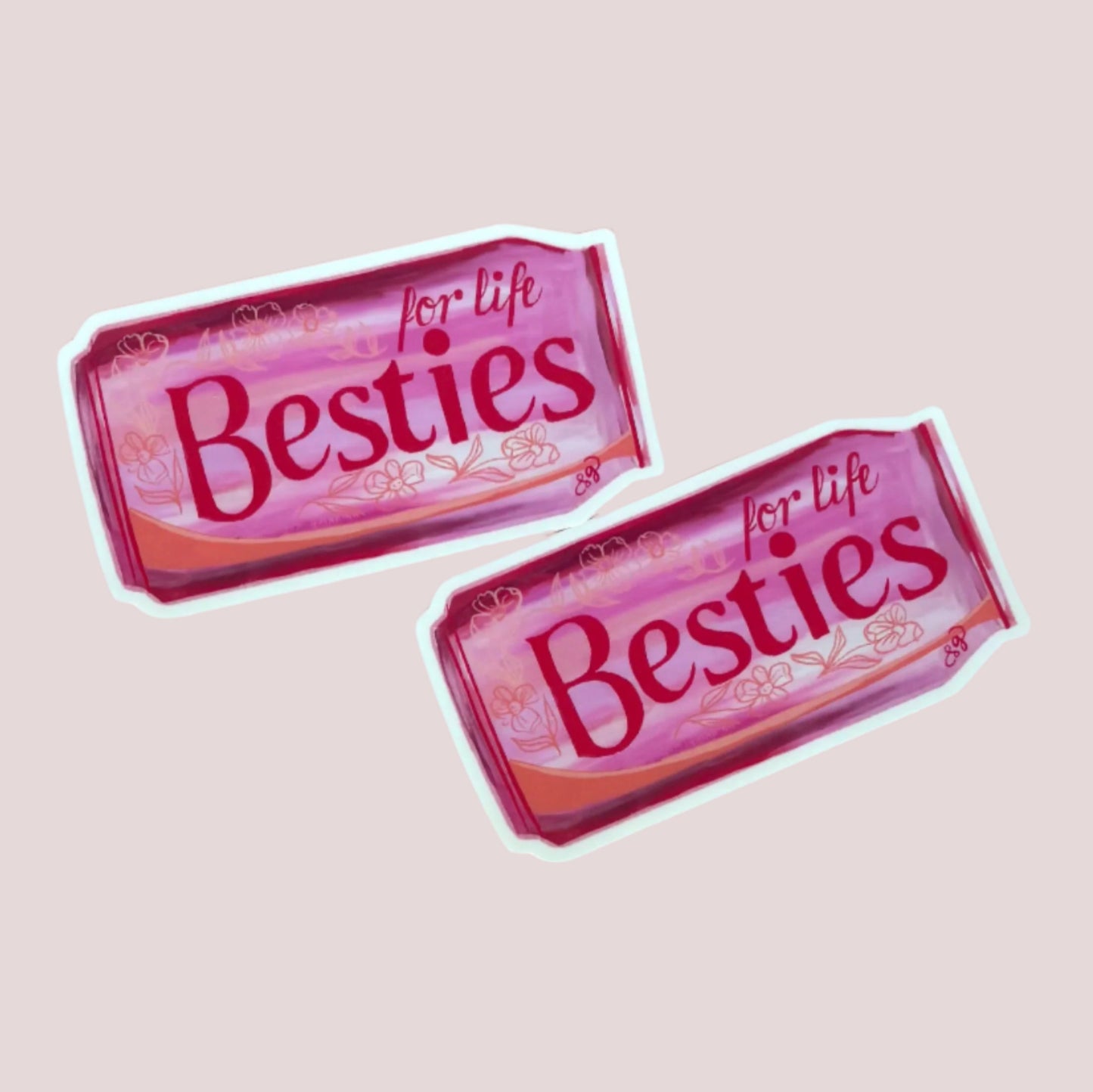 Vinyl Sticker; Besties Coke Can