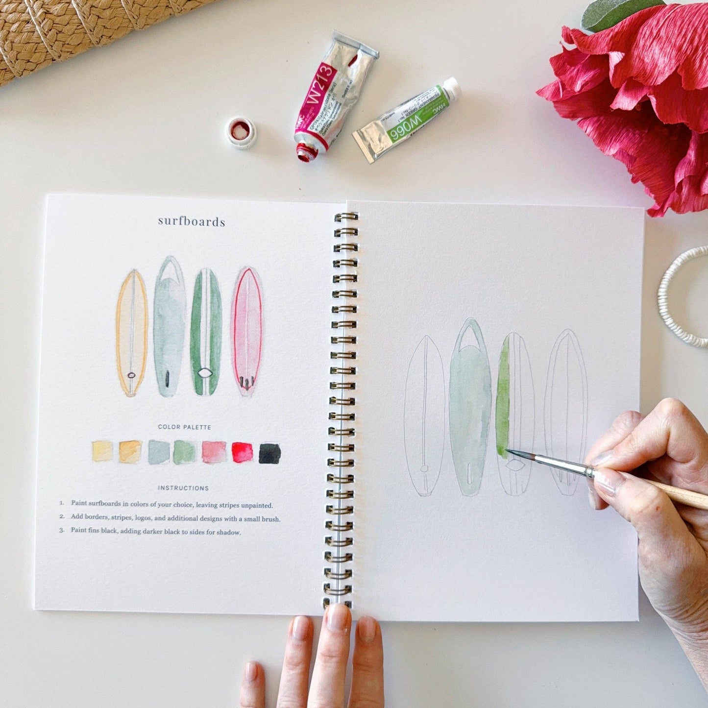 Watercolor Workbook; Tropical By Emily Lex