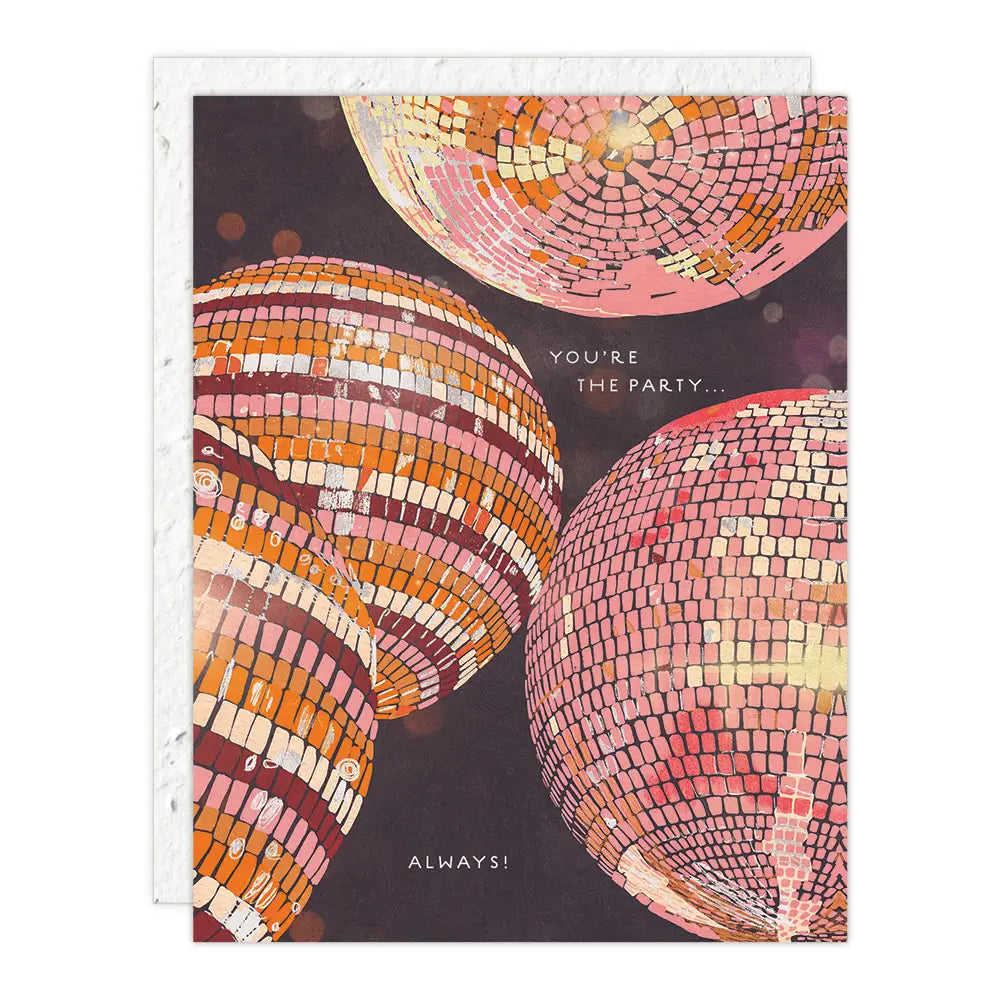 Seedlings Birthday Card; Disco Ball (Plantable Envelope)