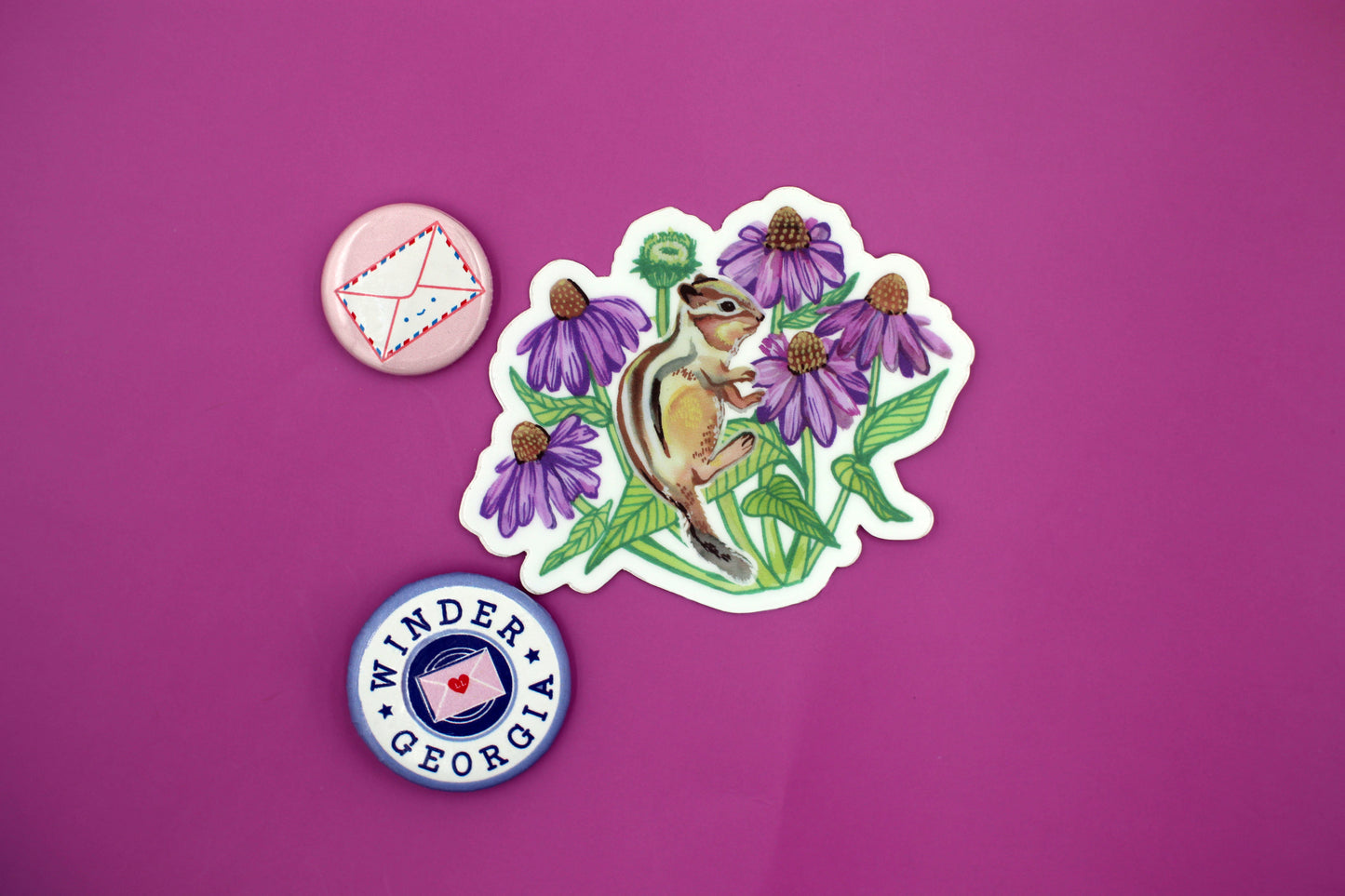 Vinyl Sticker; Chipmunk in Daisies - Made By Shellie