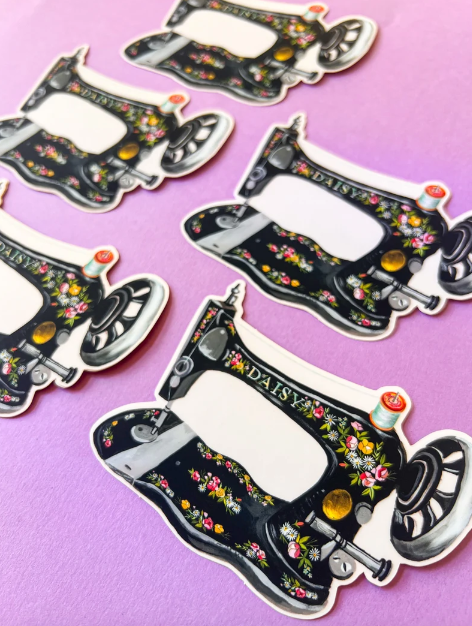 Vinyl Sticker; Vintage Sewing Machine