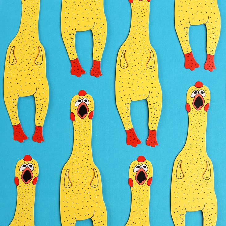 Bookmark; Rubber Chicken (Die Cut) By Humdrum Paper