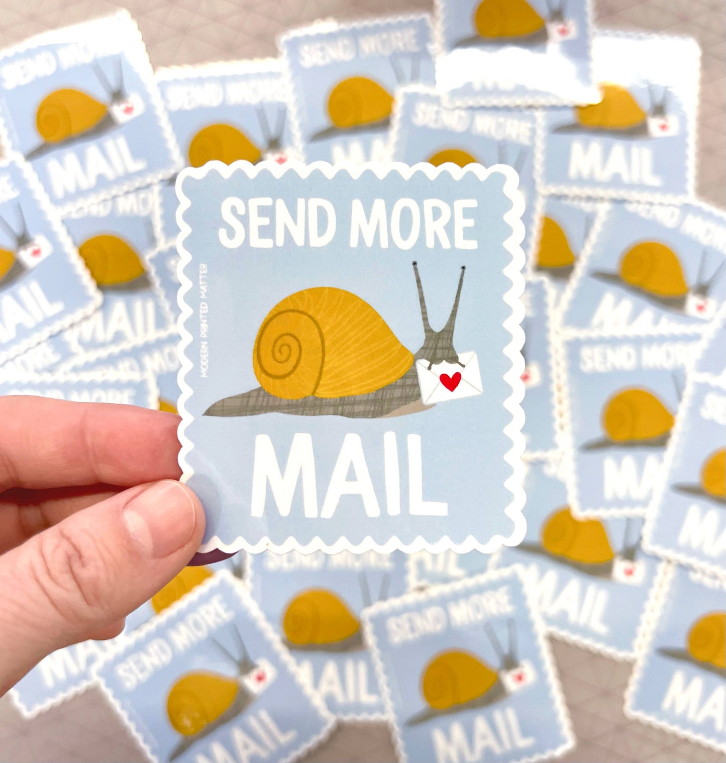 Vinyl Sticker; Send More Snail Mail