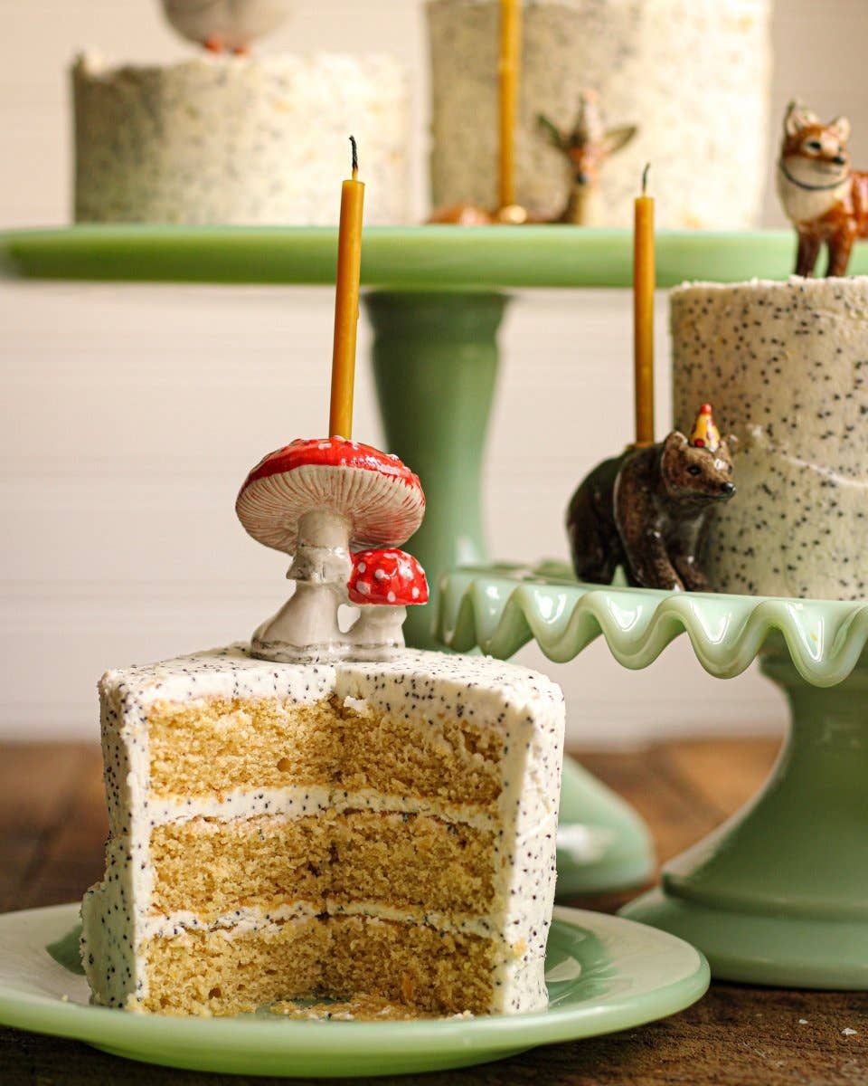 Camp Hollow Cake Topper; Red Mushroom (Hand-Painted Porcelain)