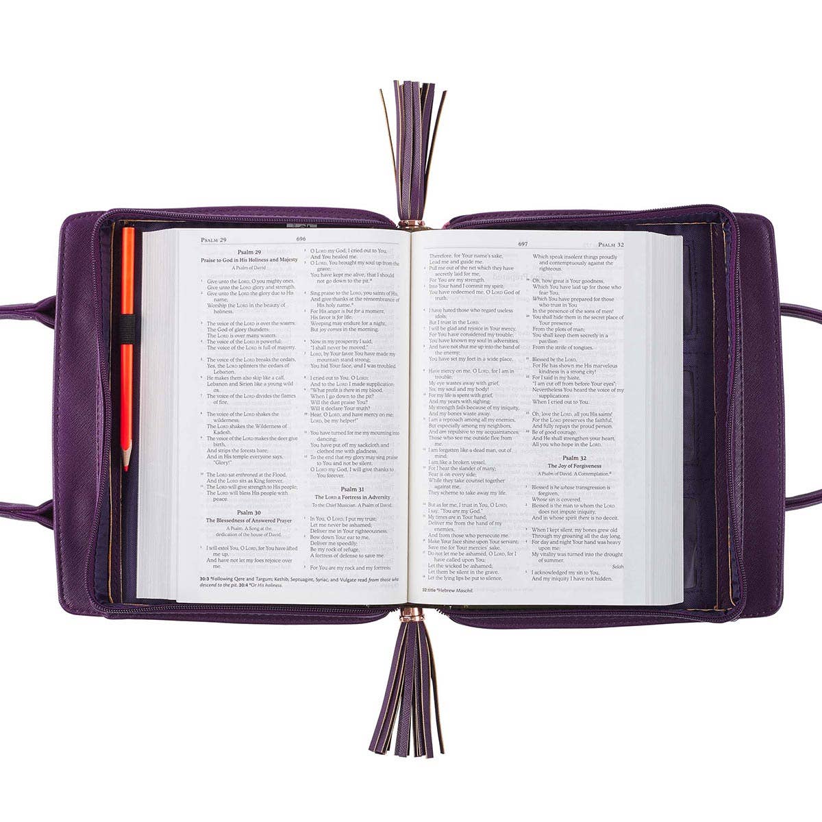 Bible Cover; Blessed Purple Floral (Faux Leather Purse-style)