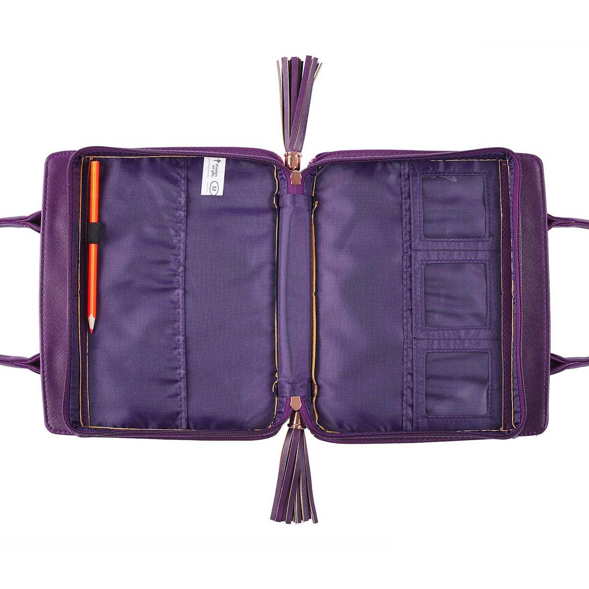 Bible Cover; Blessed Purple Floral (Faux Leather Purse-style)