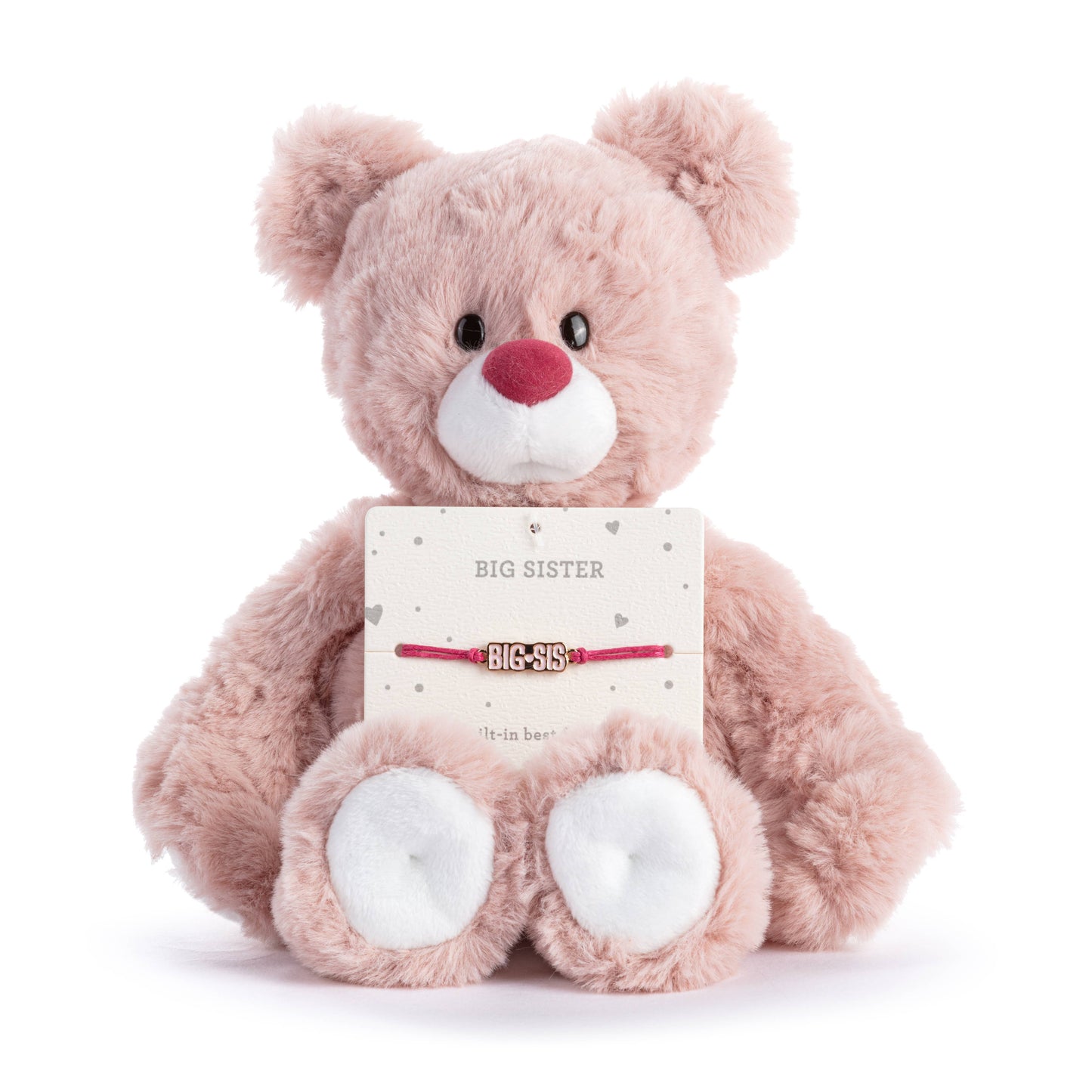 Big Sister Bear & Bracelet (8in, Pink)