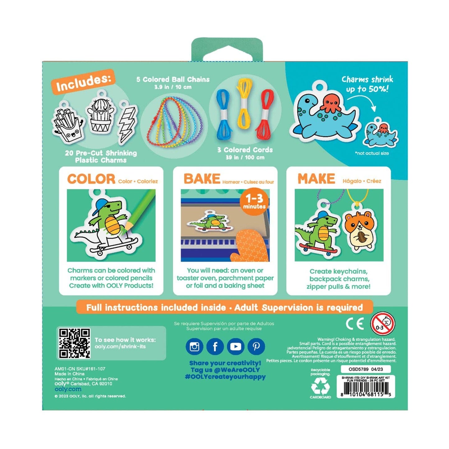 Ooly Shrink-Its! D.I.Y. Shrink Art Kit; Fun Friends