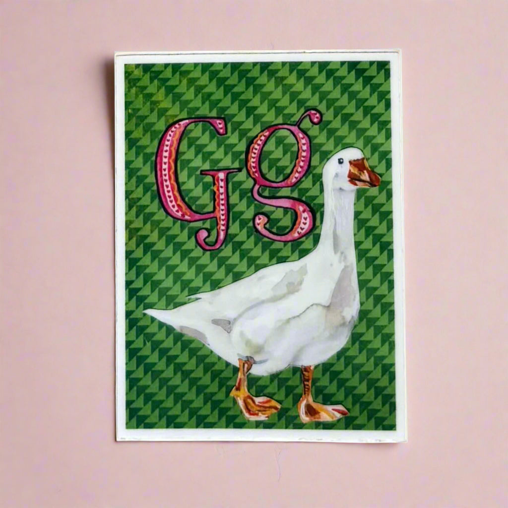 Vinyl Sticker; G is for Goose - Made By Shellie