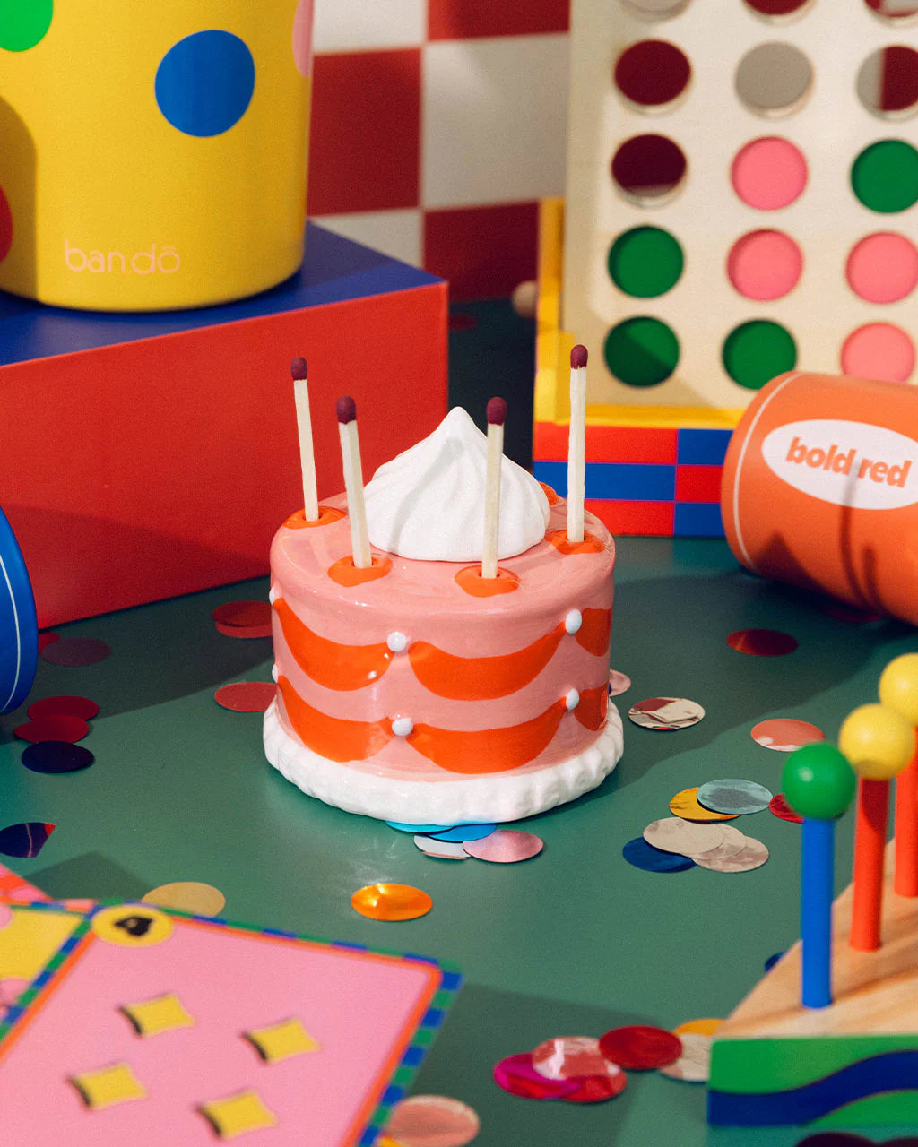 Ceramic Match Holder; EVERYDAY IS A PARTY CAKE By Ban.dō