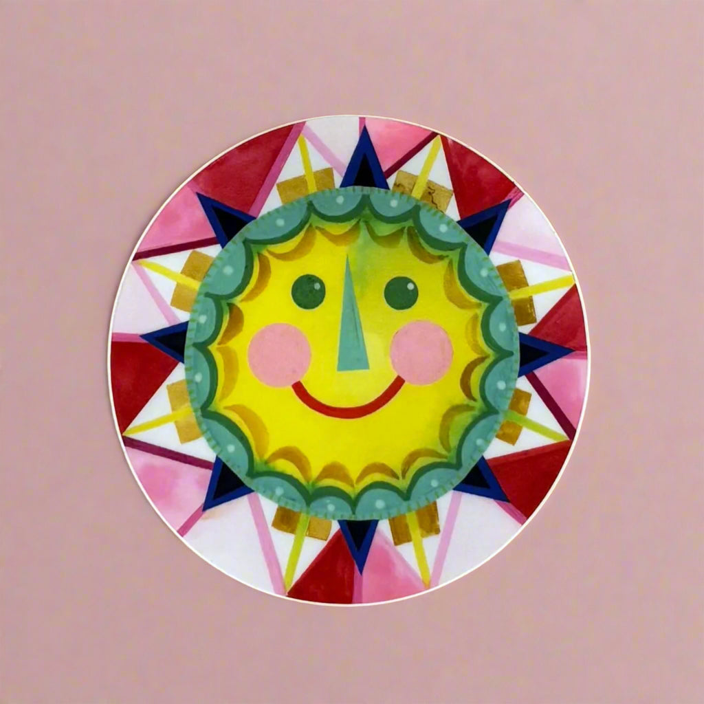 Vinyl Sticker; Yellow Sun - Made By Shellie