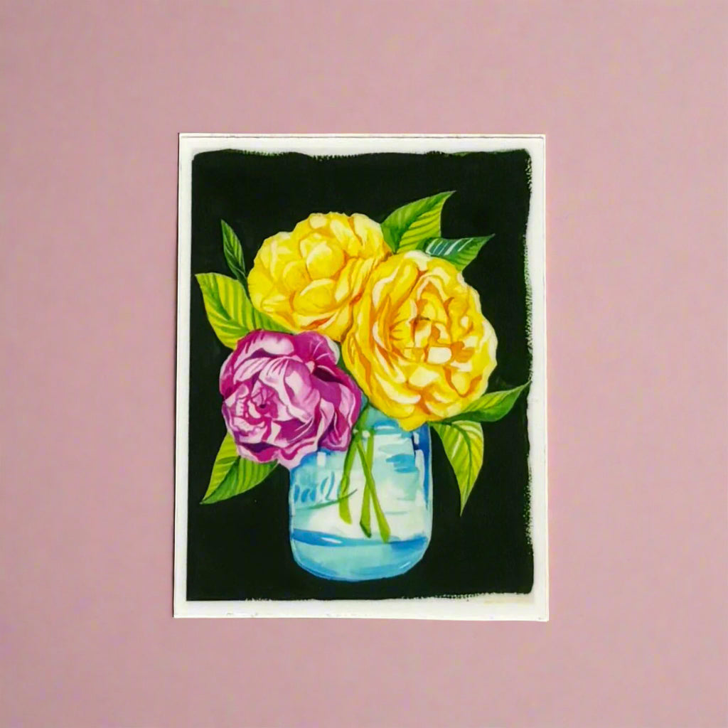 Vinyl Sticker; Flowers in a Vase - Made By Shellie