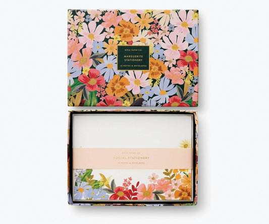 Rifle Paper Co. Marguerite Social Stationery Set (12 flat notes)