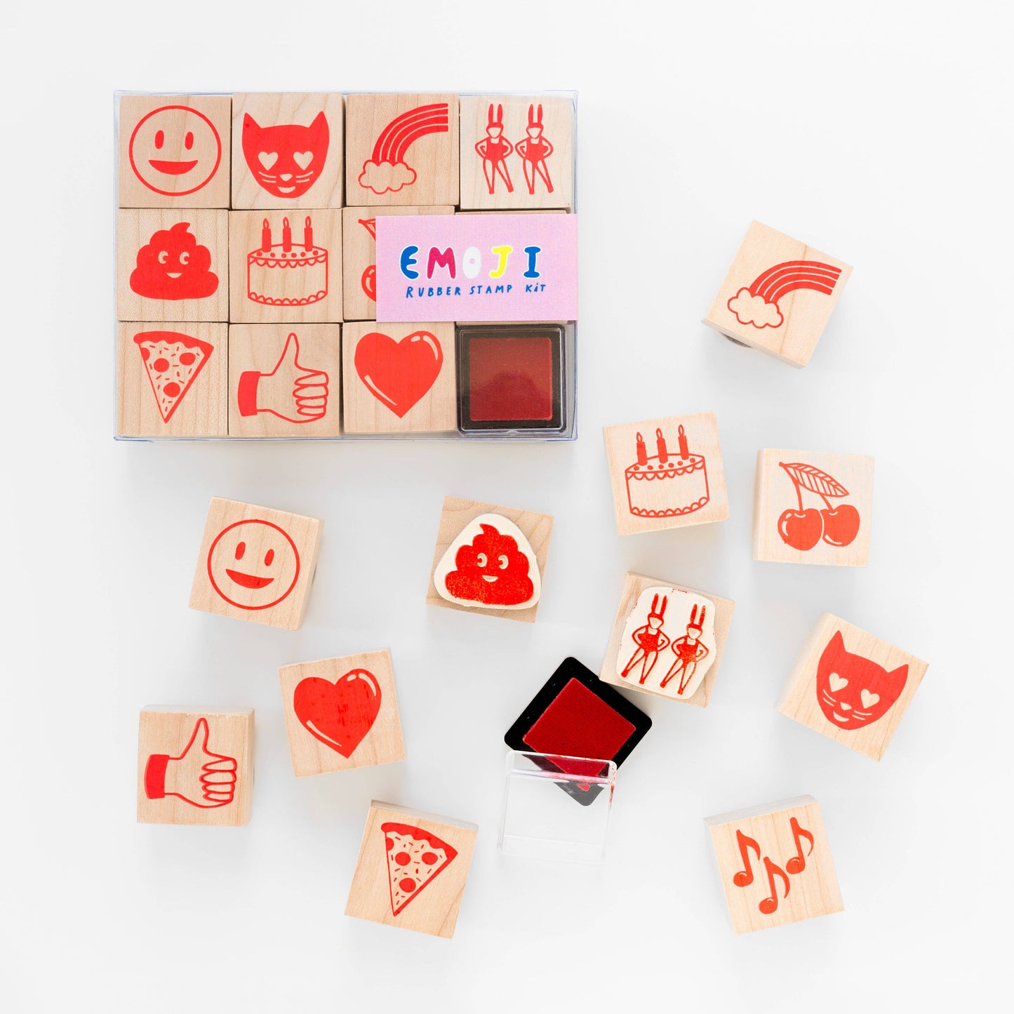 Stamp Kit; Emoji (Red Ink)