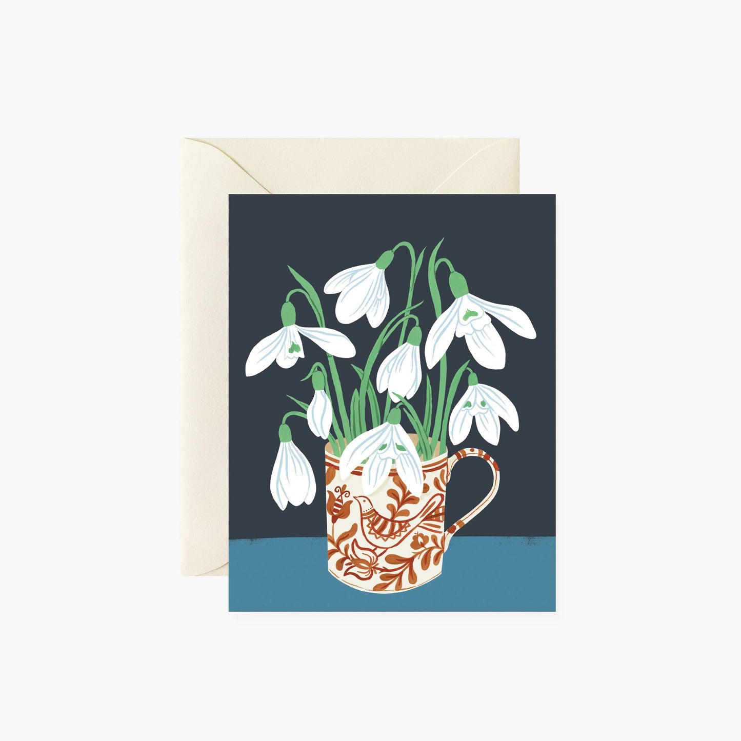 Greeting Card; Snowdrops Mug By Botanica Paper Co.