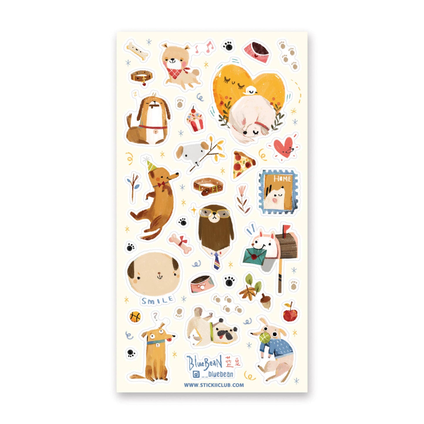 Stickii Sticker Sheet; Doggy Days