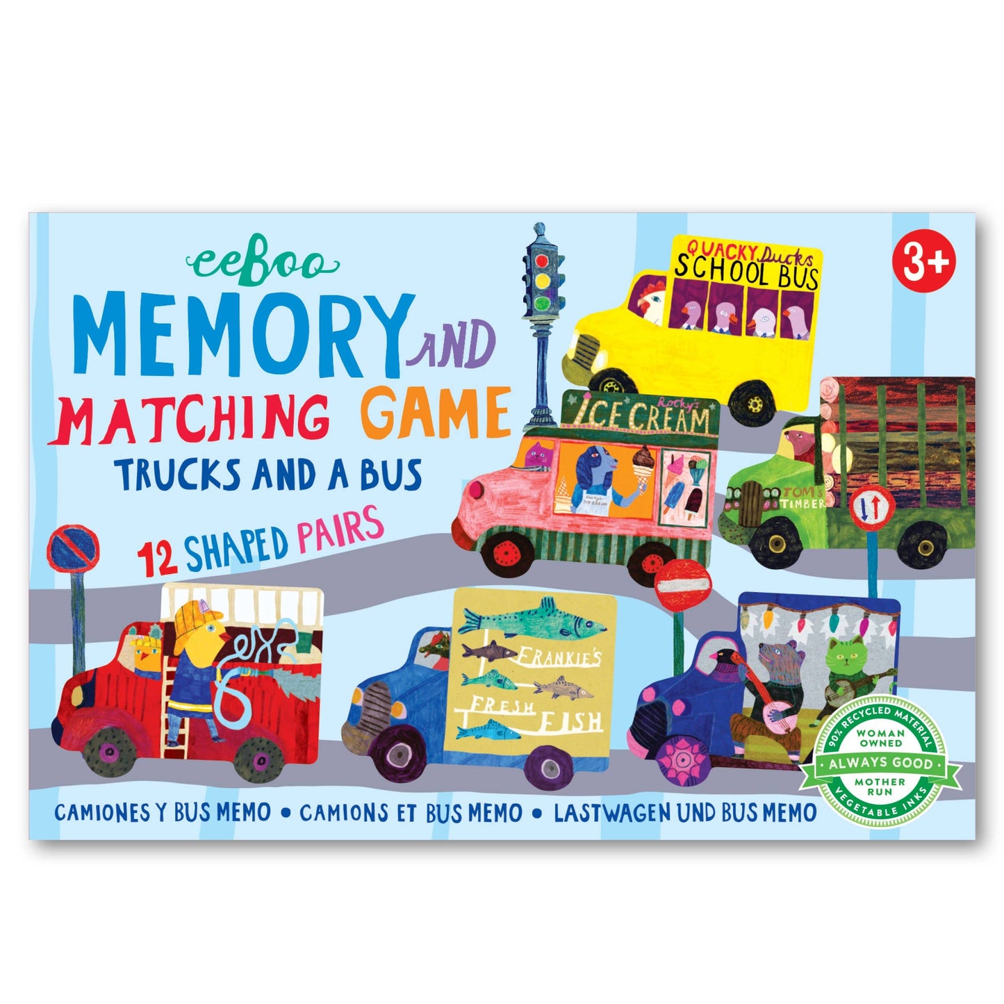 Eeboo Little Matching Game; Trucks and a Bus