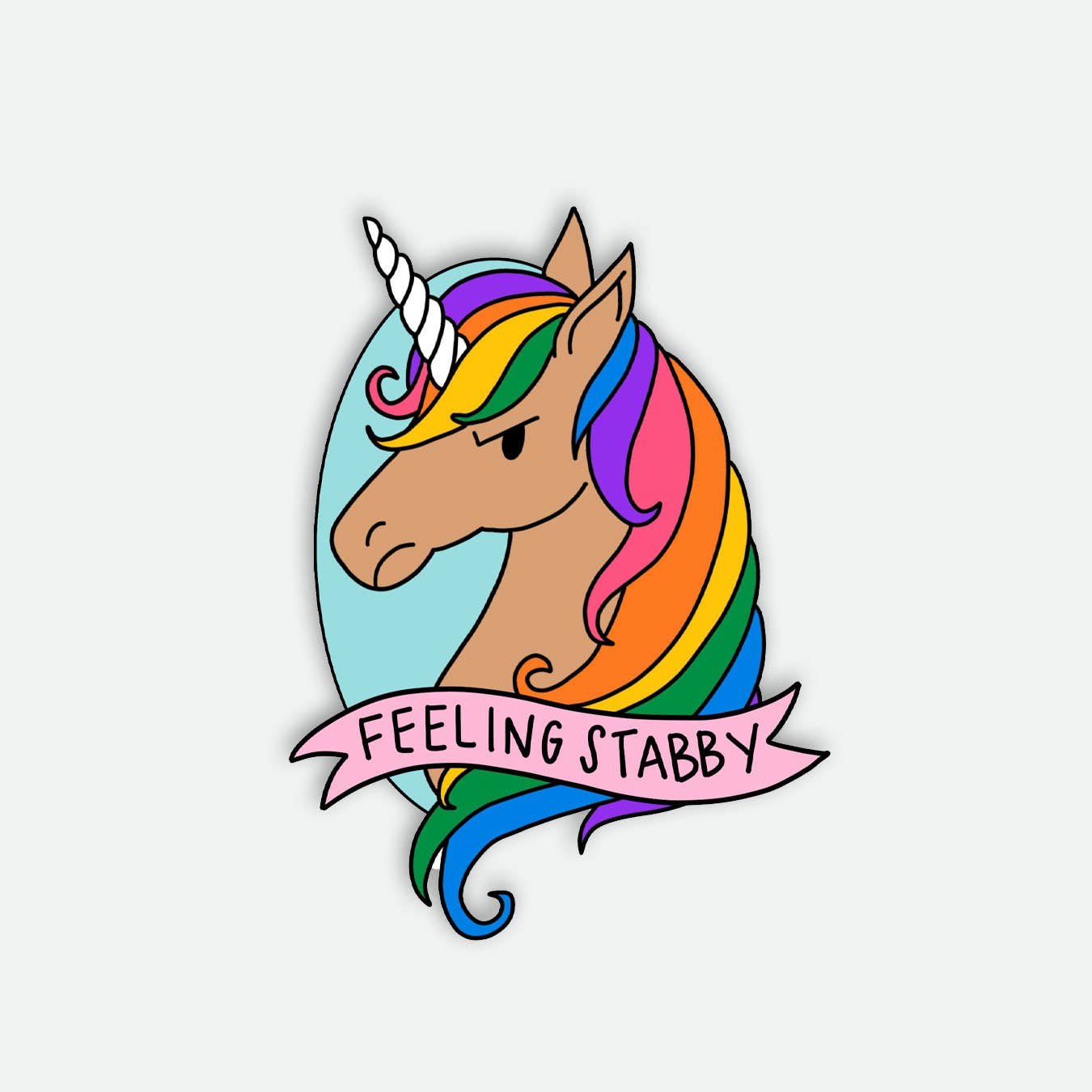 Vinyl Sticker; Feeling Stabby Unicorn