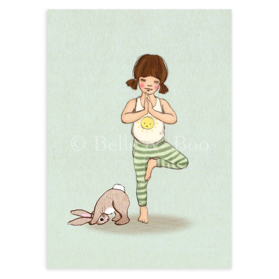 Belle & Boo Ltd Postcard; Tree Pose (Vintage Colors)