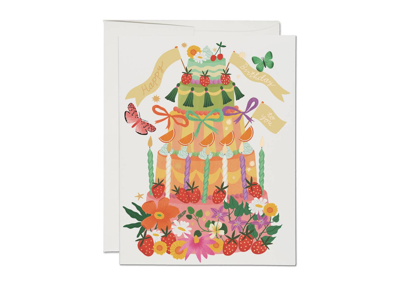 Birthday Card; Whimsical Cake