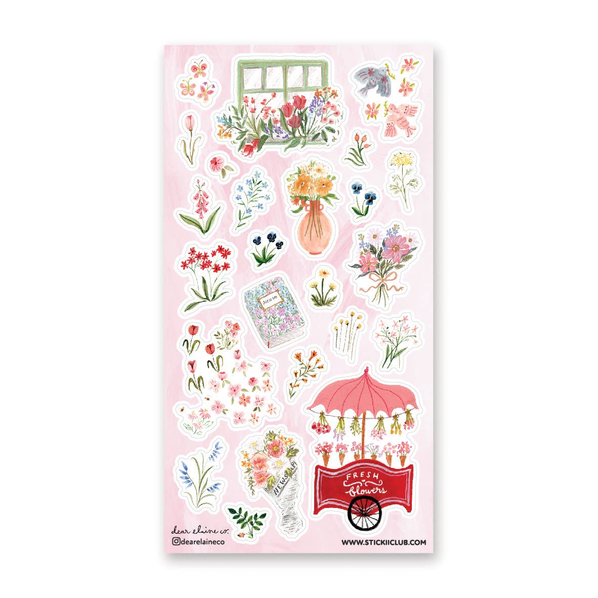 Stickii Sticker Sheet; Fresh Flowers