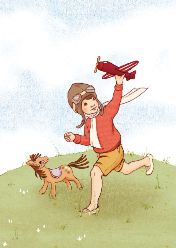 Belle & Boo Ltd Postcard; Little Aviator (Vintage Colors)