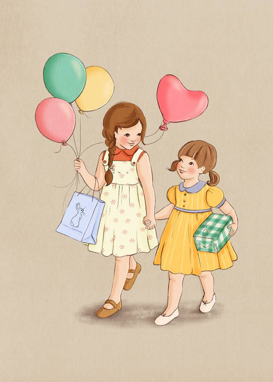 Belle & Boo Ltd Postcard; Party Guests (Vintage Colors)