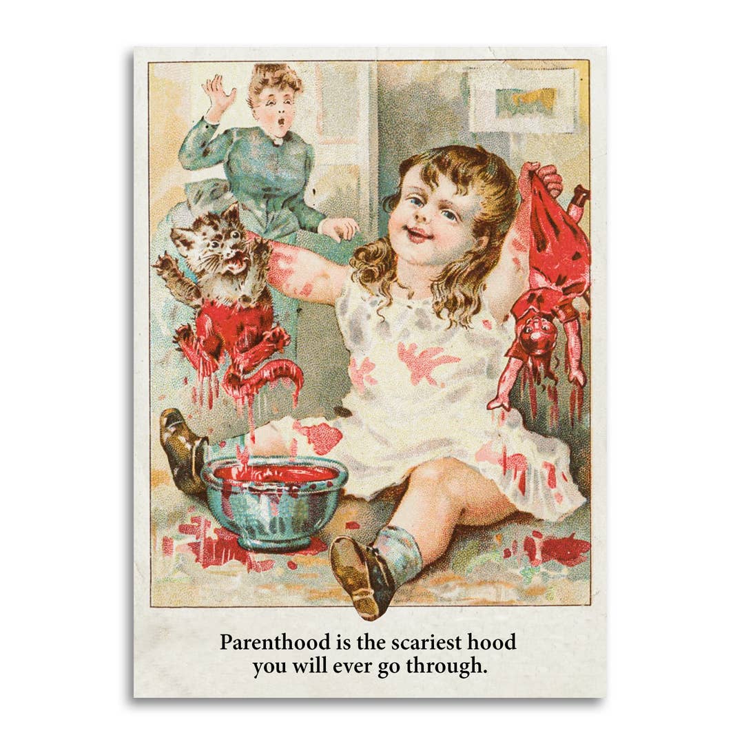 Baby Card; Parenthood Is the Scariest Hood (Baby Shower Card)